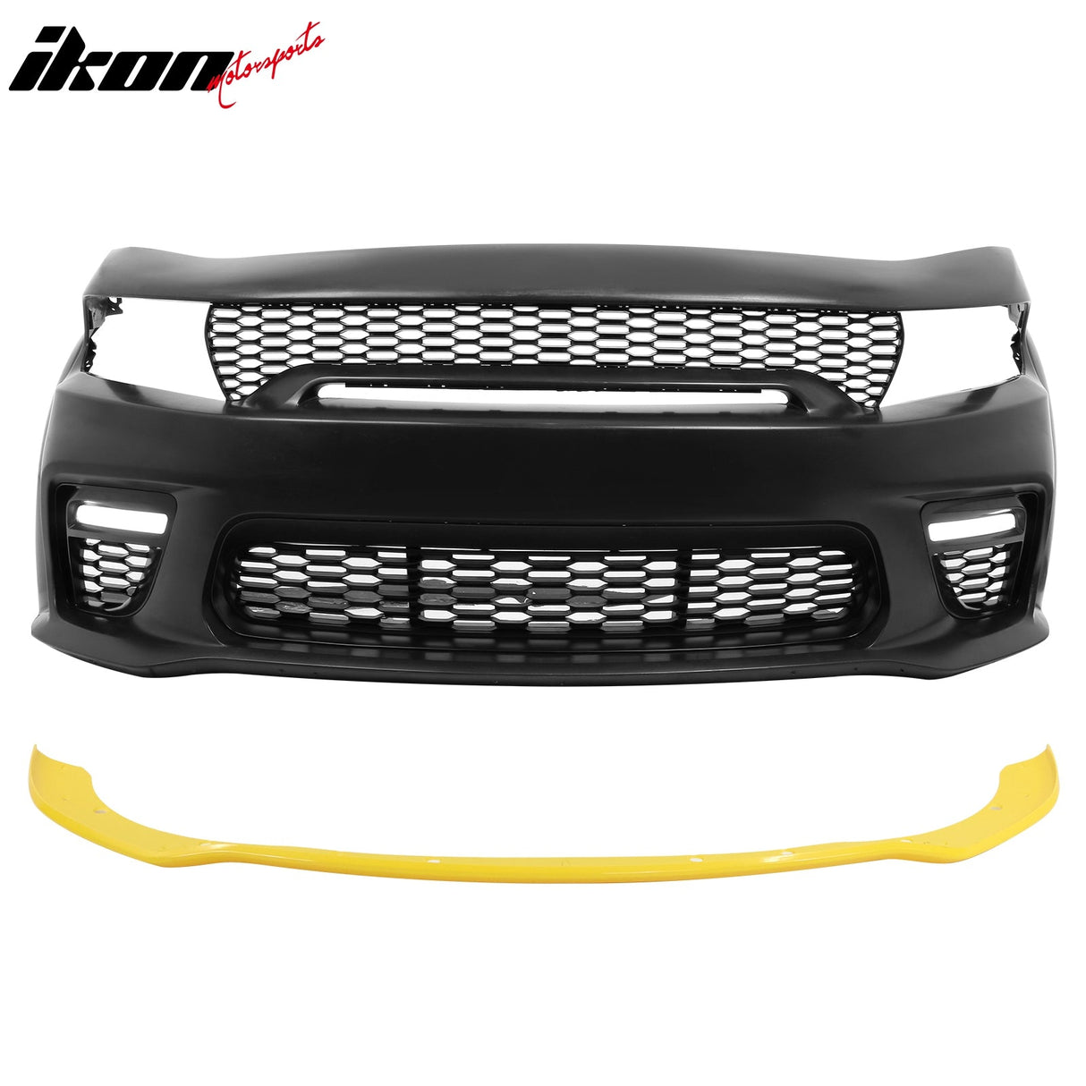 2015-2023 Dodge Charger Widebody LED Front Bumper Cover Yellow Lip PP