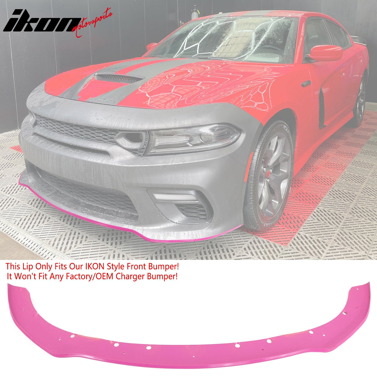 2015-2023 Dodge Charger Widebody SRT LED Front Bumper Cover Pink PP