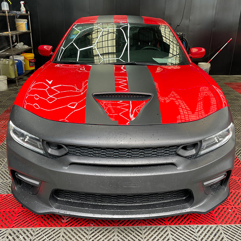 2015-2023 Dodge Charger Widebody LED Bumper Cover Matte Black Lip PP