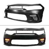 2015-2023 Dodge Charger Widebody LED Bumper Cover Matte Black Lip PP