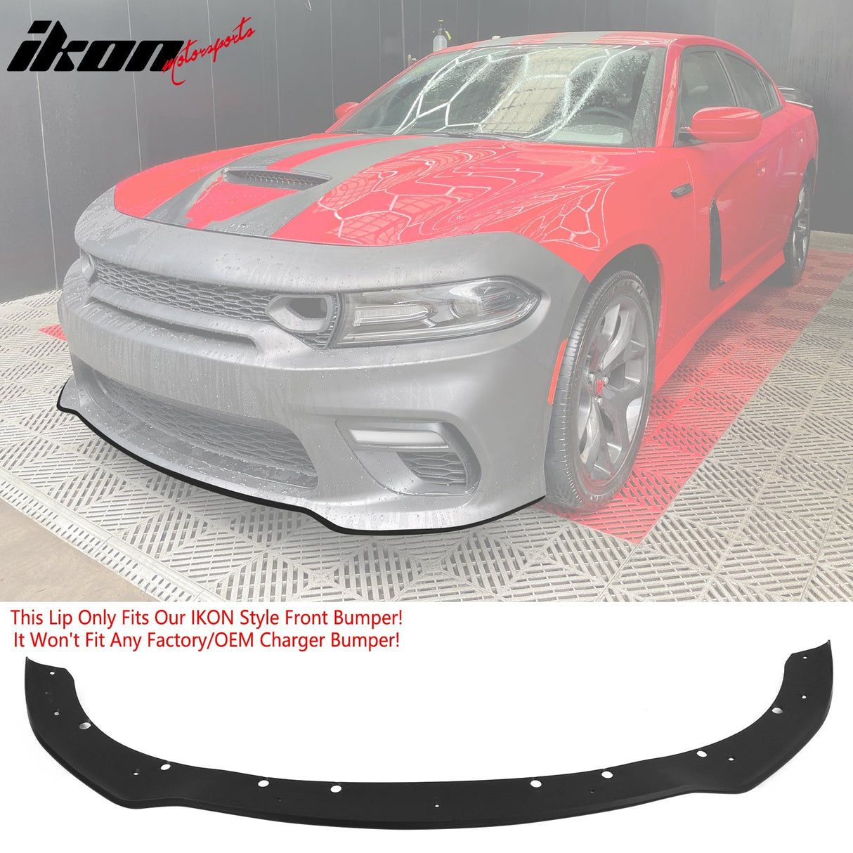 2015-2023 Dodge Charger Widebody LED Bumper Cover Matte Black Lip PP