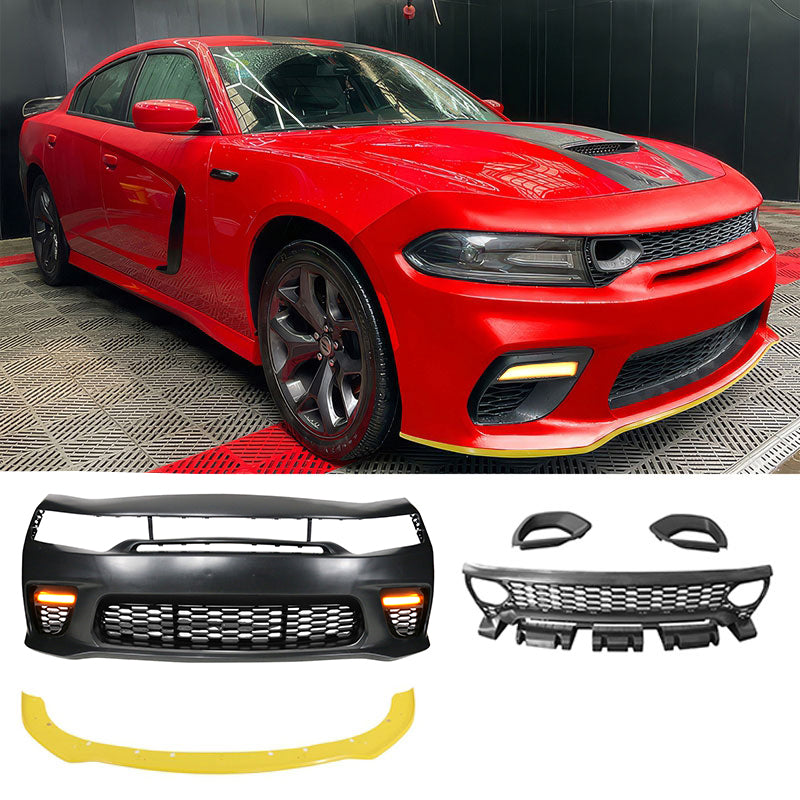 2015-2023 Dodge Charger Widebody SRT Bumper Cover Yellow Lip LED
