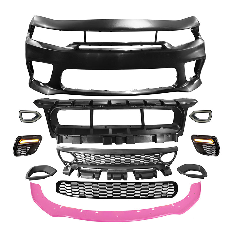 2015-2023 Dodge Charger Widebody SRT LED Front Bumper Pink Lip PP