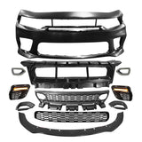 2015-2023 Dodge Charger Widebody LED Bumper Cover Matte Black Lip PP