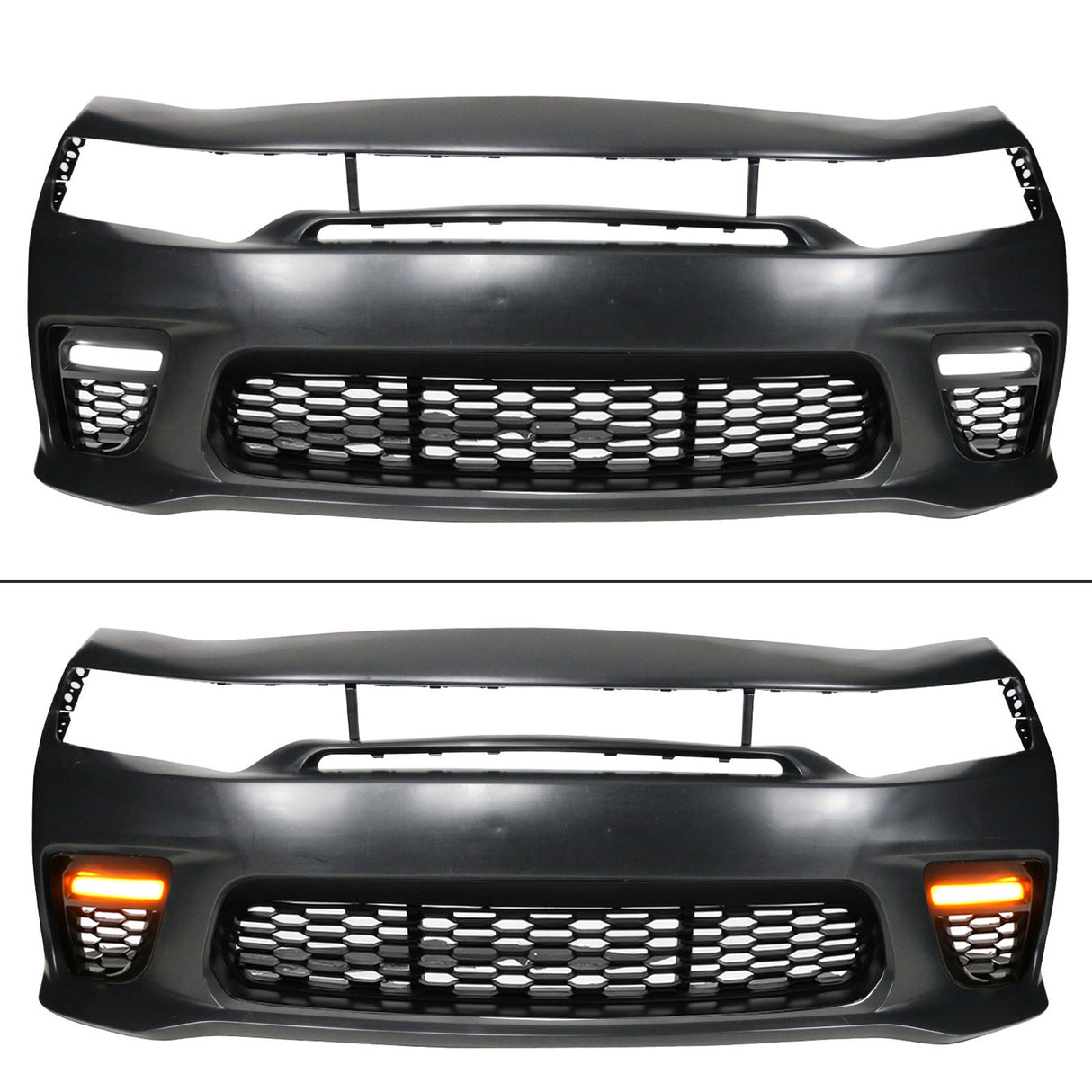 2015-2023 Dodge Charger Widebody LED Bumper Cover Matte Black Lip PP