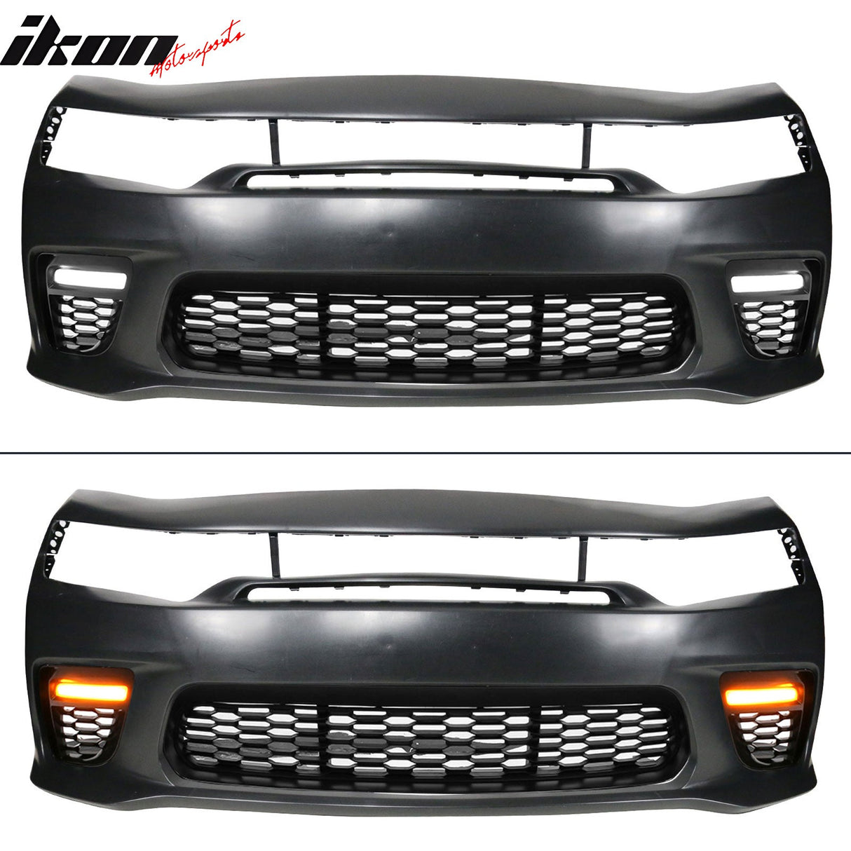 2015-2023 Dodge Charger Widebody LED Bumper Cover Matte Black Lip PP