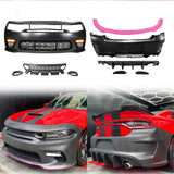2015-2023 Dodge Charger Widebody SRT Rear Front Bumper Pink Lip PP LED