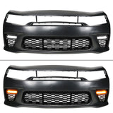 2015-2023 Dodge Charger Widebody SRT LED Front Bumper Matte Black Lip