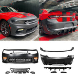 2015-2023 Dodge Charger Widebody SRT LED Front Bumper Matte Black Lip