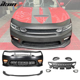 2015-2023 Dodge Charger Widebody SRT LED Front Bumper Matte Black Lip