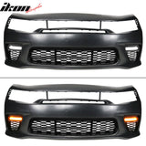 2015-2023 Dodge Charger Widebody SRT LED Front Bumper Matte Black Lip