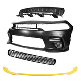 2015-2023 Dodge Charger Widebody SRT Front Bumper Yellow Lip PP LED