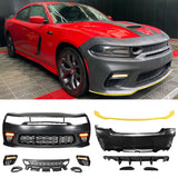 2015-2023 Dodge Charger Widebody SRT Front Bumper Yellow Lip PP LED