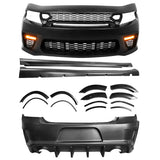 2015-2023 Charger IKON Matte Black Front Rear Bumper Covers LED PP