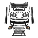 2015-2023 Charger IKON Matte Black Front Rear Bumper Covers LED PP