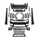 2015-2023 Charger IKON Matte Black Front Rear Bumper Covers LED PP