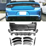 2015-2023 Charger Widebody Rear Bumper Covers W/ SRT Grilles LED ABS