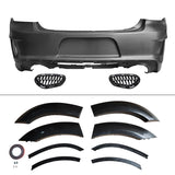 2015-2023 Charger Widebody Rear Bumper Covers W/ SRT Grilles LED ABS