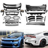 2015-2023 Charger IKON Gloss Black Front Rear Bumper Covers LED PP
