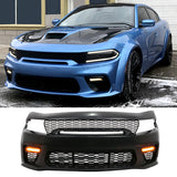 2015-2023 Charger IKON Gloss Black Front Rear Bumper Covers LED PP