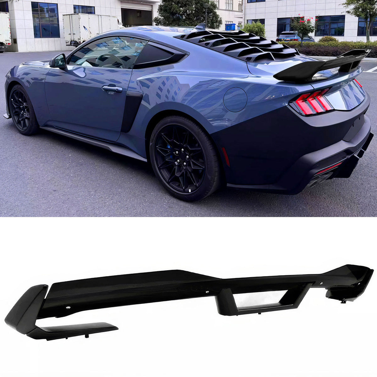 Trunk Spoiler for Ford Mustang Dark Horse 2024-2026 Matte W/ Gurney Flap