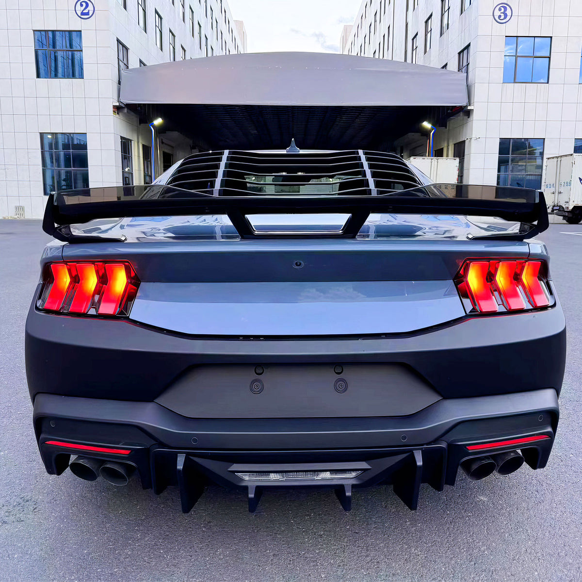 Trunk Spoiler for Ford Mustang Dark Horse 2024-2026 Matte W/ Gurney Flap