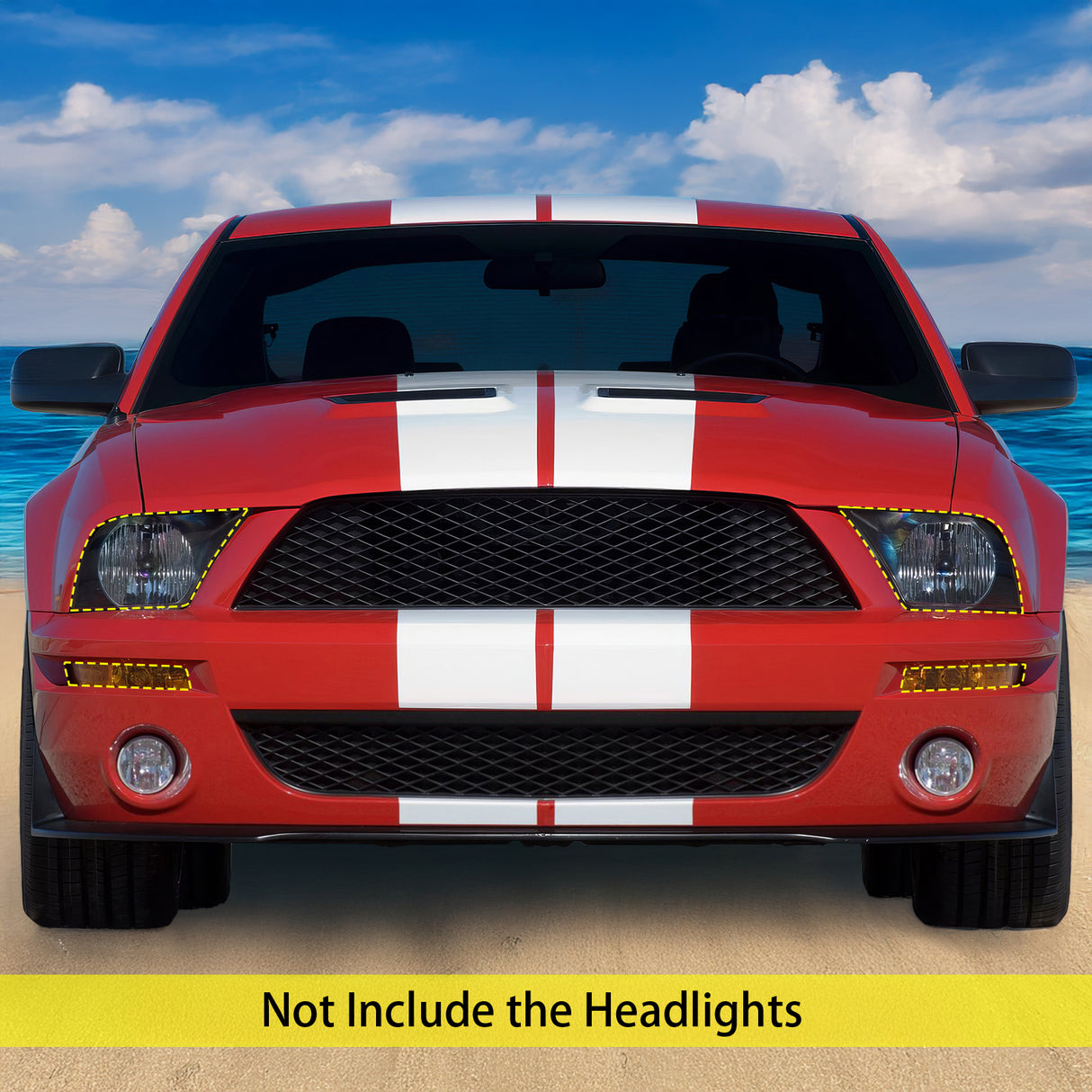 2005-2009 Ford Mustang V6 Base GT GT500 Style Front Bumper Cover PP