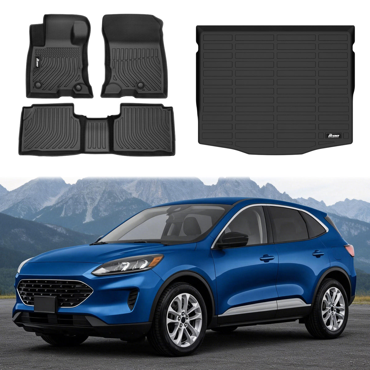 2020-2025 Ford Escape Hybrid Floor Mats & Rear Trunk Mat Carpets - TPE