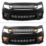 2015-2023 Charger IKON Matte Black Front Rear Bumper Covers LED Grille