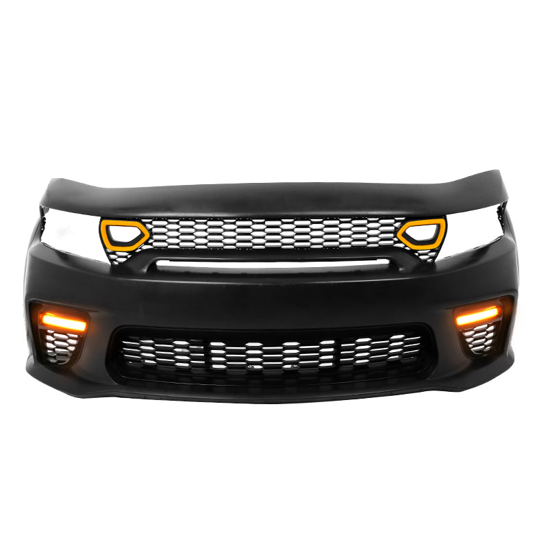 2015-2023 Charger IKON Matte Black Front Rear Bumper Covers LED Grille