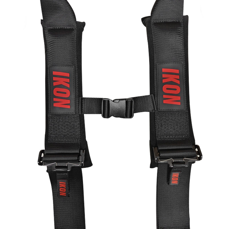 Universal Racing Seat Belt Harness 3" 4 Point Strap Buckle Nylon Black