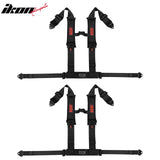 Universal Racing Seat Belt Harness 3" 4 Point Strap Buckle Nylon Black