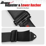 Universal 3" Wide 4 Point Buckle Racing Seat Belt Harness Nylon Black