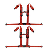 Universal Racing Seat Belt Harness 3" 4 Point Strap Buckle Nylon Red