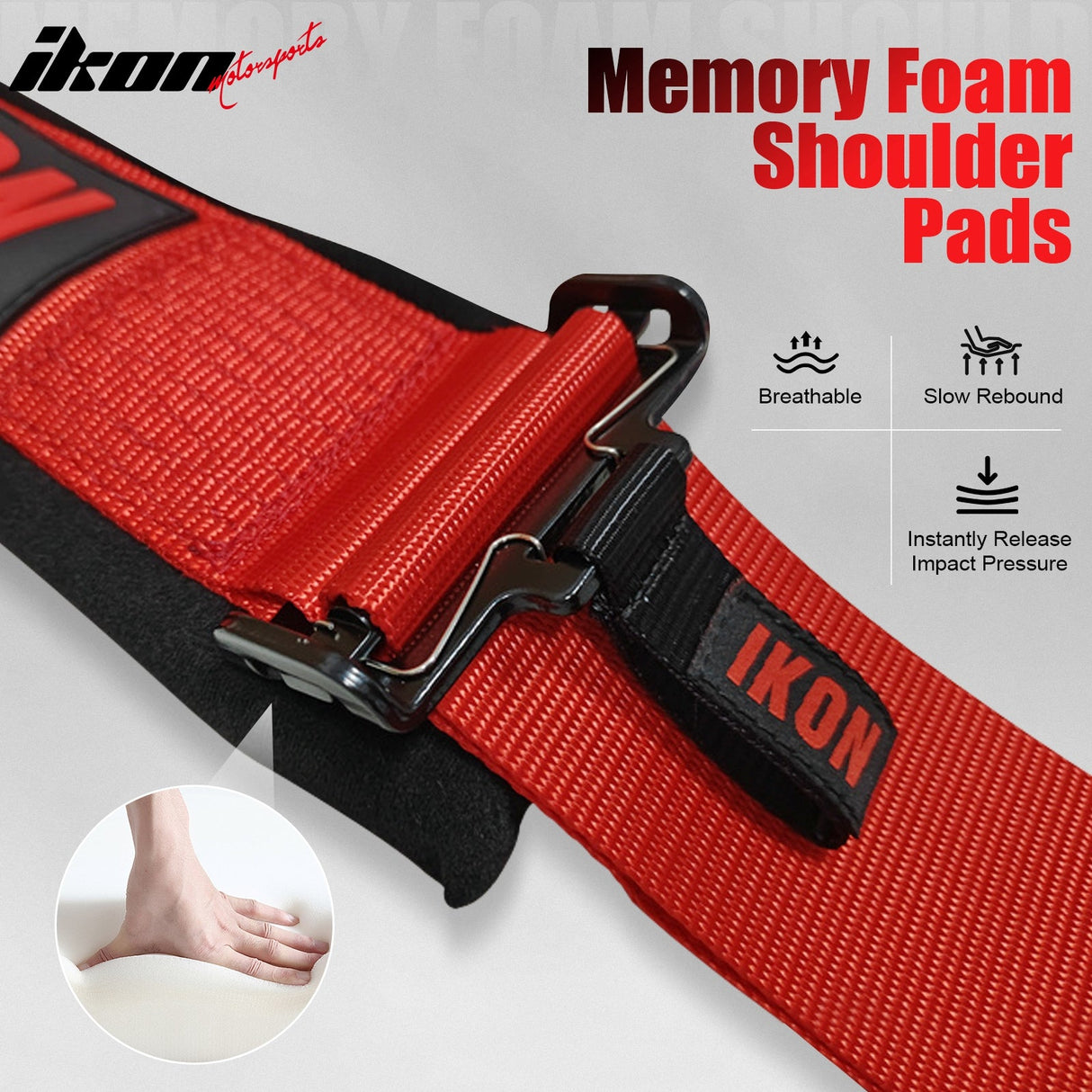 Universal Adjustable Racing Bucket Seats W/4 Point 3" Belt Harness Red