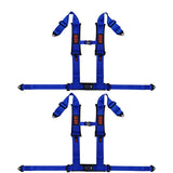 Universal Racing Seat Belt Harness 3" 4 Point Strap Buckle Nylon Blue