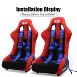 Universal Racing Seat Belt Harness 3" 4 Point Strap Buckle Nylon Blue