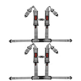 Universal Racing Seat Belt Harness 3" 4 Point Strap Buckle Nylon Grey
