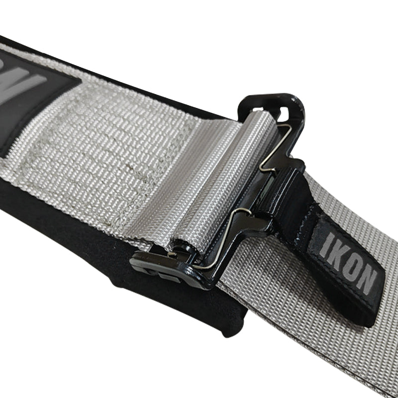 Universal Racing Seat Belt Harness 3" 4 Point Strap Buckle Nylon Grey