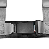 Universal Racing Seat Belt Harness 3" 4 Point Strap Buckle Nylon Grey