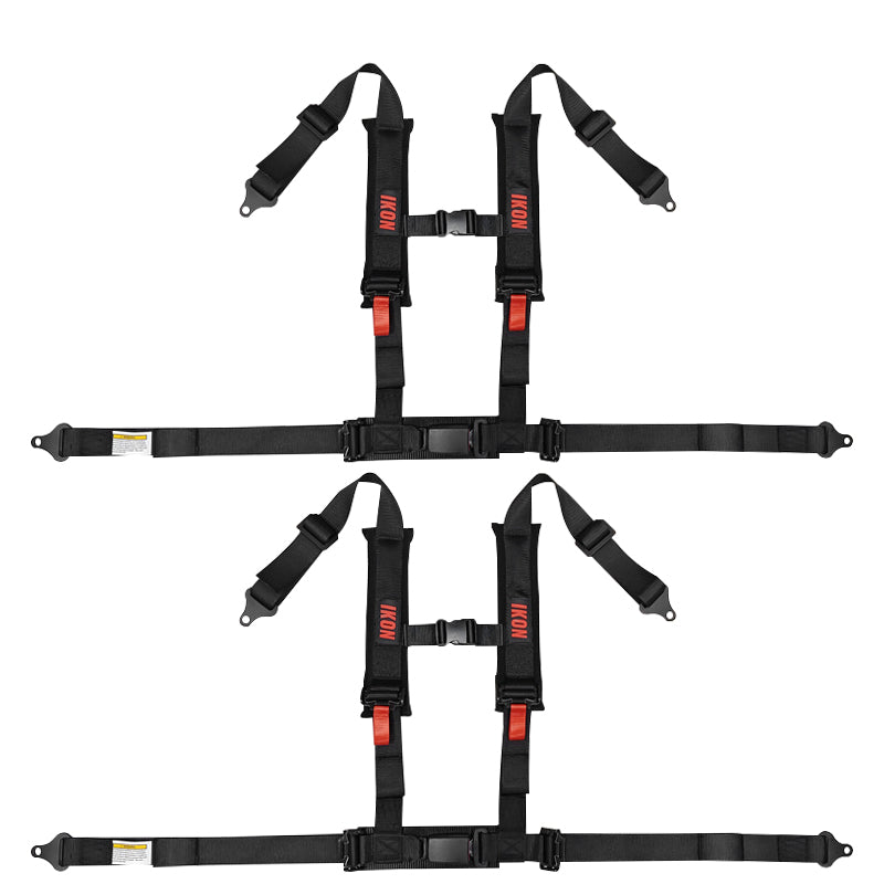 Universal 4 Point Racing Seat Belt Harness 2" Strap Buckle Black
