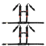 Universal 4 Point Racing Seat Belt Harness 2" Strap Buckle Black