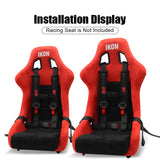 Universal 4 Point Racing Seat Belt Harness 2" Strap Buckle Black