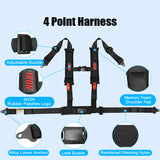 Universal 4 Point Racing Seat Belt Harness 2" Strap Buckle Black