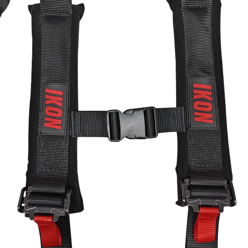 Universal 4 Point Racing Seat Belt Harness 2" Strap Buckle Black