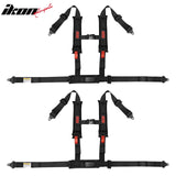 Universal 4 Point Racing Seat Belt Harness 2" Strap Buckle Black