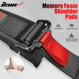 Universal 2" Wide 4 Point Buckle Racing Seat Belt Harness Nylon Black