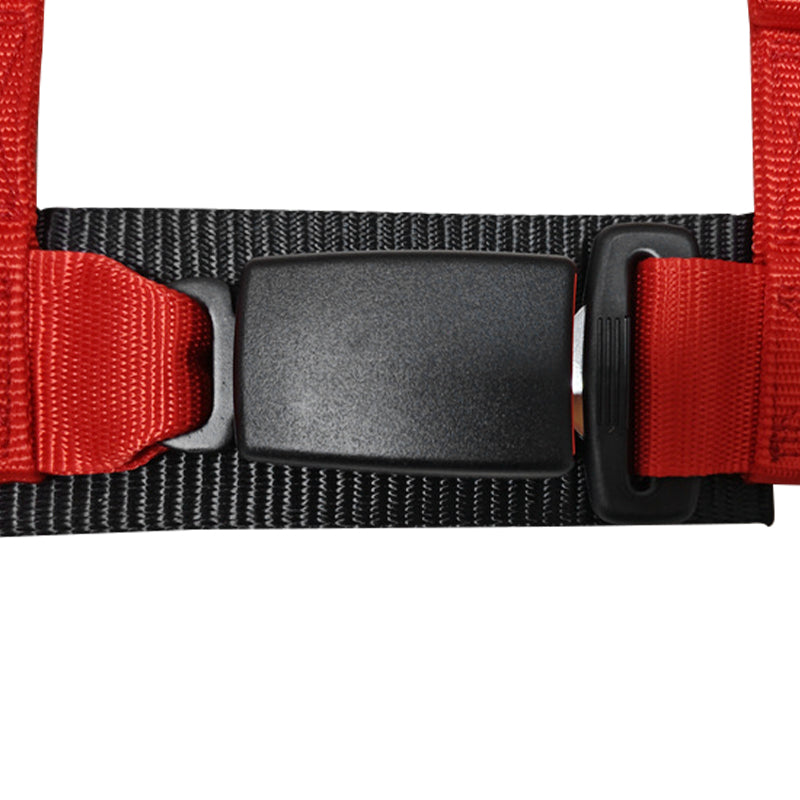 Universal 4 Point Racing Seat Belt Harness 2" Strap Buckle Red