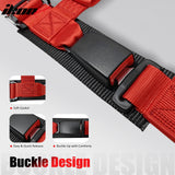 Universal Adjustable Bucket Racing Seats W/4 Point 2" Belt Harness Red
