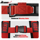 Universal Adjustable Bucket Racing Seats W/4 Point 2" Belt Harness Red